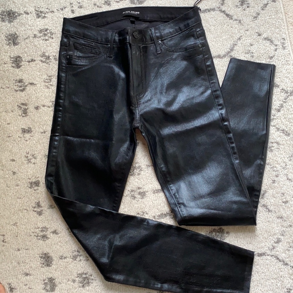 Black Orchid LA- Noah Ankle Fray, Coated Black jeans